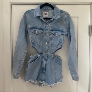 Zara Denim Romper